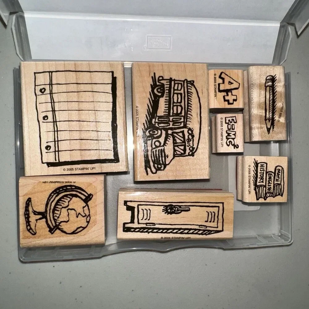 Stampin Up It's Academic Rubber Set School Teacher Classroom Education Scrapbook